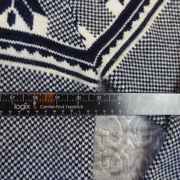 i Jeans by Buffalo Sweater Mens Large Blue Shawl Cardigan Fair Isle Nordic Wool - Picture 6 of 14